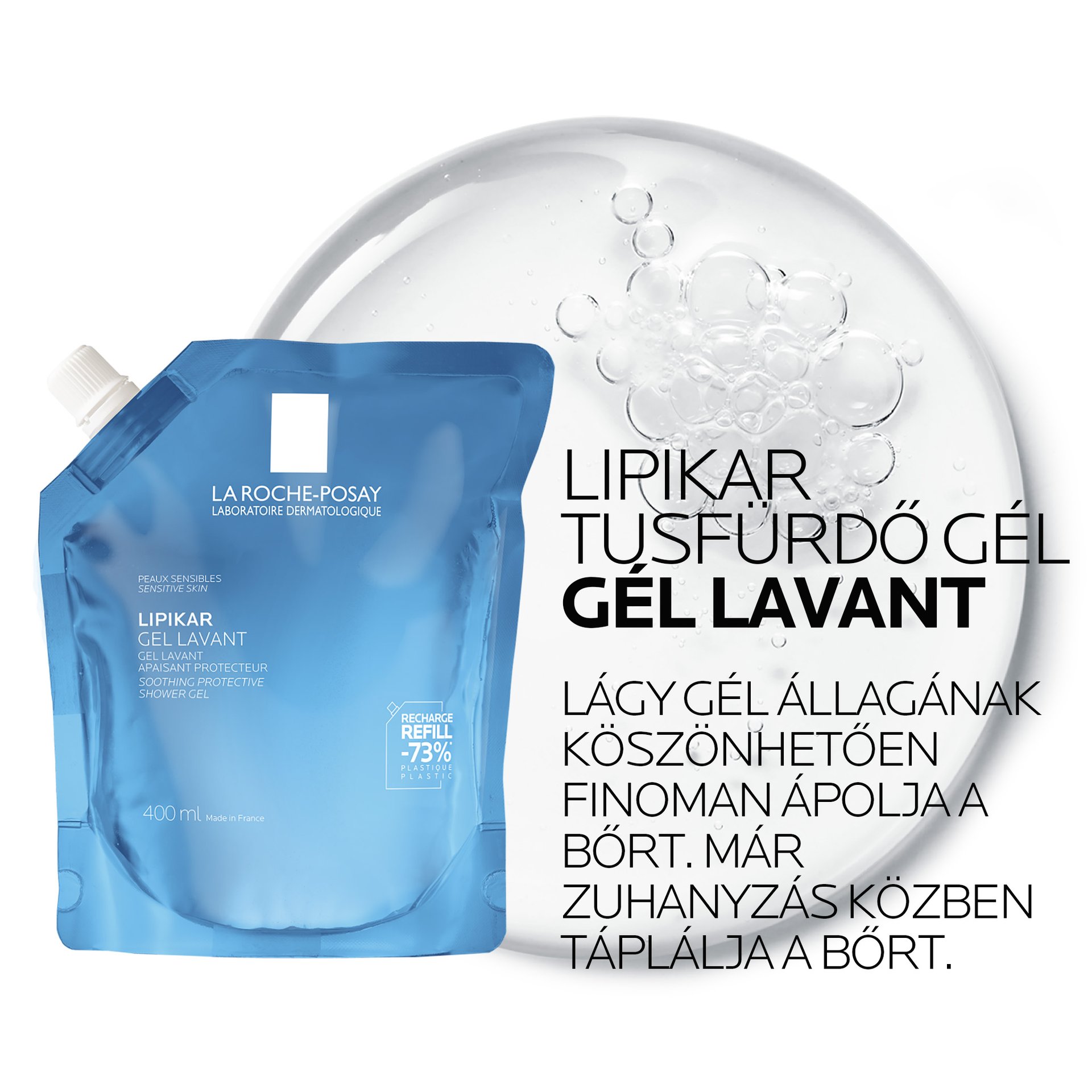 Lipikar Tusfürdő Gél - Környezetkímélő Utántöltő packshot 3