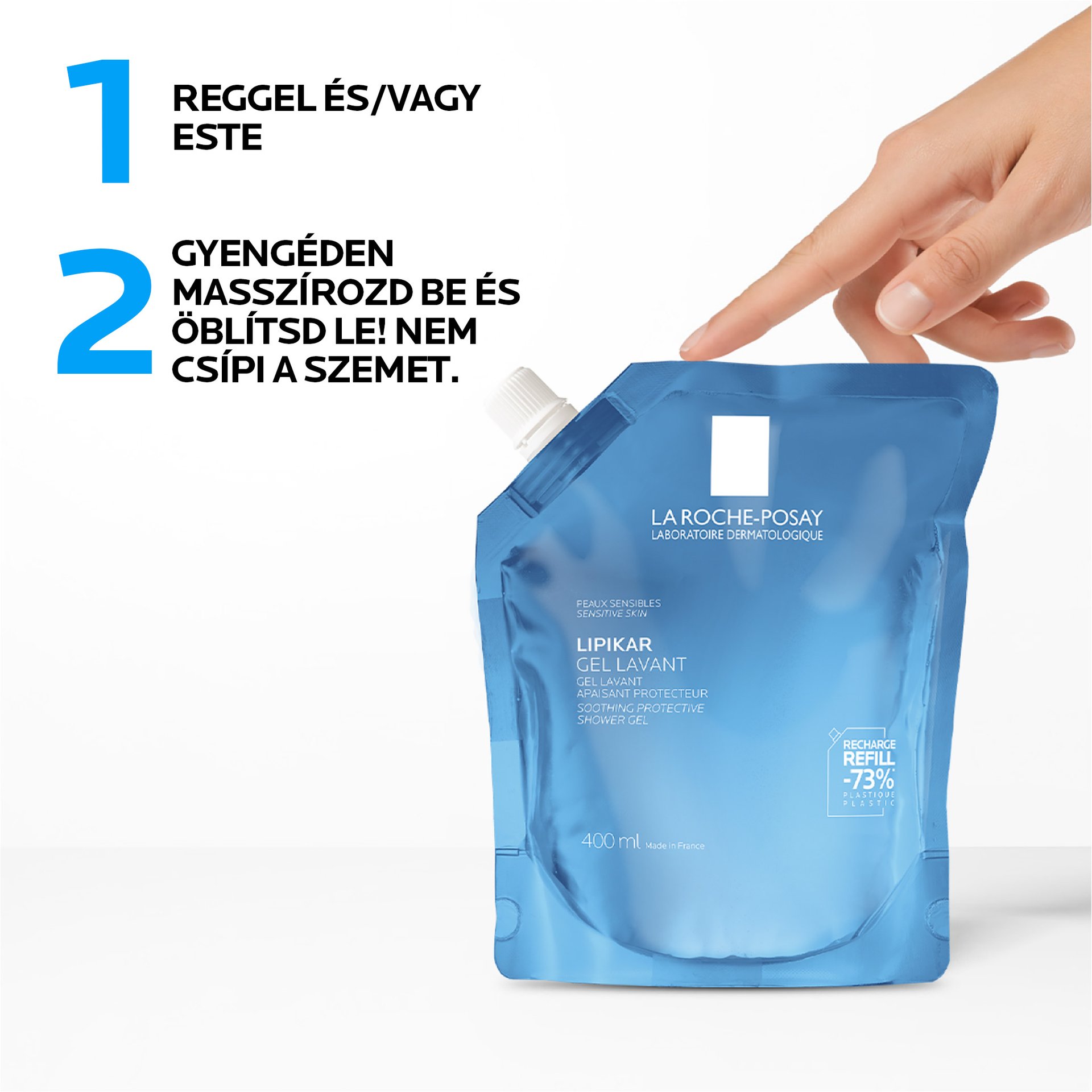 Lipikar Tusfürdő Gél - Környezetkímélő Utántöltő packshot 5