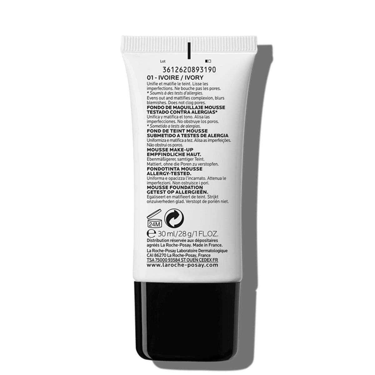 La Roche Posay Érzékeny Bőrre Toleriane Smink ALAPOZÓ HAB 01IVORY 3